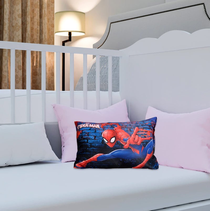 Kuber Industries Marvel Spiderman Print Kid's Pillow | Soft Cushion Pillow Filler | Sleeping Pillow Filler for Kids | Polyester Kids Pillow for Sleeping & Travel | 12 x 18 Inch | Navy Blue - Image 2