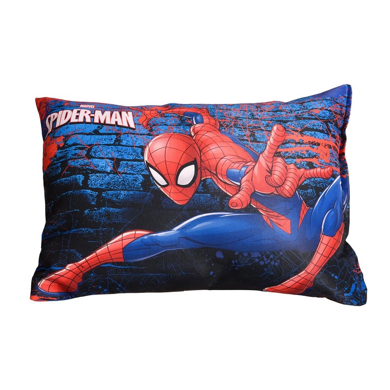 Kuber Industries Marvel Spiderman Print Kid's Pillow | Soft Cushion Pillow Filler | Sleeping Pillow Filler for Kids | Polyester Kids Pillow for Sleeping & Travel | 12 x 18 Inch | Navy Blue - Image 1