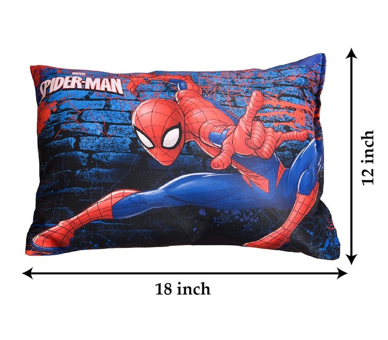 Kuber Industries Marvel Spiderman Print Kid's Pillow | Soft Cushion Pillow Filler | Sleeping Pillow Filler for Kids | Polyester Kids Pillow for Sleeping & Travel | 12 x 18 Inch | Navy Blue - Image 3