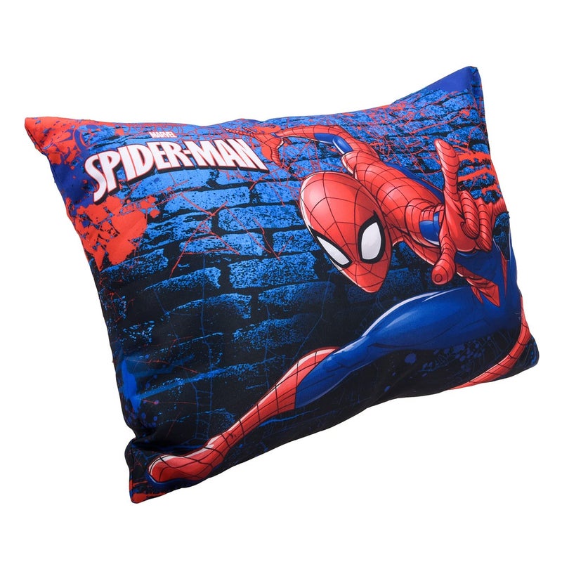 Kuber Industries Marvel Spiderman Print Kid's Pillow | Soft Cushion Pillow Filler | Sleeping Pillow Filler for Kids | Polyester Kids Pillow for Sleeping & Travel | 12 x 18 Inch | Navy Blue - Image 4