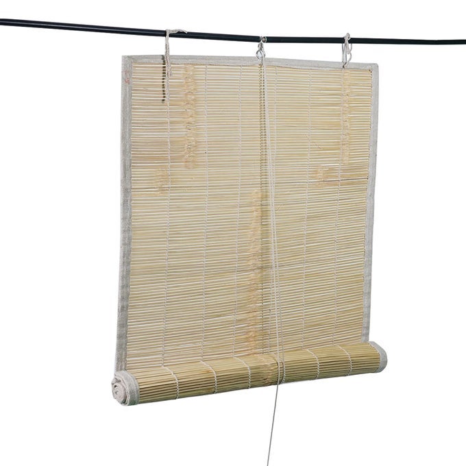 NATURAL BAMBOO CURTAINROLLUP BLINDS FOR WITH SUNDUSTPRIVACY COLD PROTECTION FOR WINDOWDOORHUT SCREENDHABARESTAURANTHOTELBALCONY 3 FT WIDTH X 8 FT HEIGHT PACK OF 1