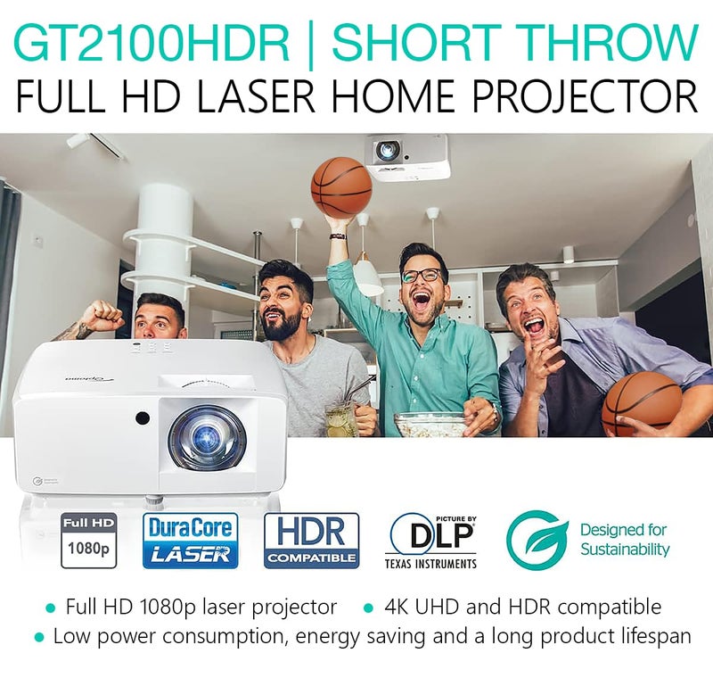 Optoma بروجيكتور ليزر منزلي كامل الوضوح قصير المدى Optoma GT2100HDR - Image 2