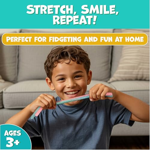 BUNMO Stocking Stuffers for Kids - Stretchy Sensory Strings - Sensory Toys for Kids - Stocking Stuffers for Boys and Girls - Hours of Fun - Glitter - 6 Pack - Image 2
