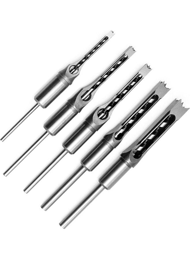 NIBEMINENT 5 Piece Woodworking Hole Saw Mortising Chisel Drill Bits Set Silver 22X3X13cm  - Image 1