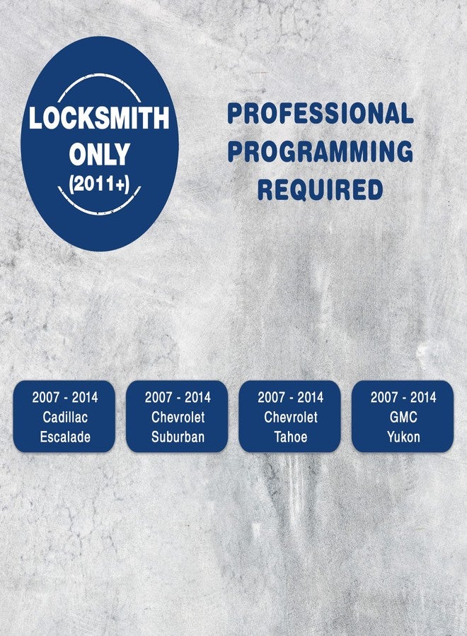 كي ليس اوبشن مفتاحان بديلان لنظام KeylessOption لسيارات كاديلاك إسكاليد، وشيفروليه سابربان، وتاهو، وجي إم سي يوكون موديلات 2007-2014، جهاز تحكم عن بعد بستة أزرار، رقم القطعة 15913427، يتطلب فني مفاتيح. موديلات 2011 وما بعدها - Image 3