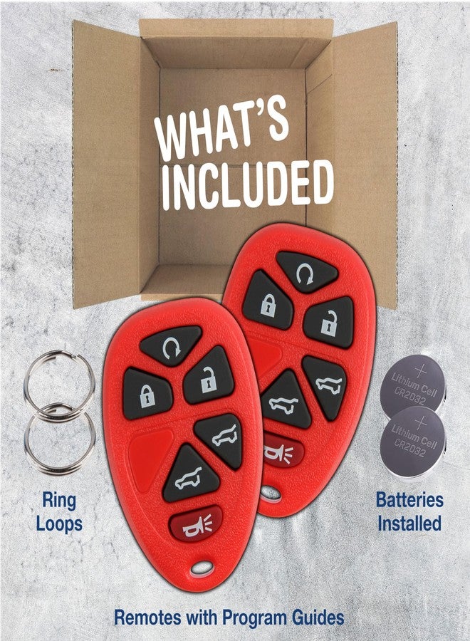 كي ليس اوبشن مفتاحان بديلان لنظام KeylessOption لسيارات كاديلاك إسكاليد، وشيفروليه سابربان، وتاهو، وجي إم سي يوكون موديلات 2007-2014، جهاز تحكم عن بعد بستة أزرار، رقم القطعة 15913427، يتطلب فني مفاتيح. موديلات 2011 وما بعدها - Image 2