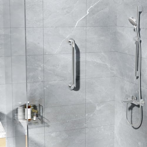 FANHAO 2 Pack Shower Grab Bar, 16 Inch Stainless Steel Bathroom Grab Bar with Anti-Slip Knurled Grip, Heavy Duty Shower Handle Bath Handle, Safety Bars for Elderly or Handicapped (Brushed) - Image 5