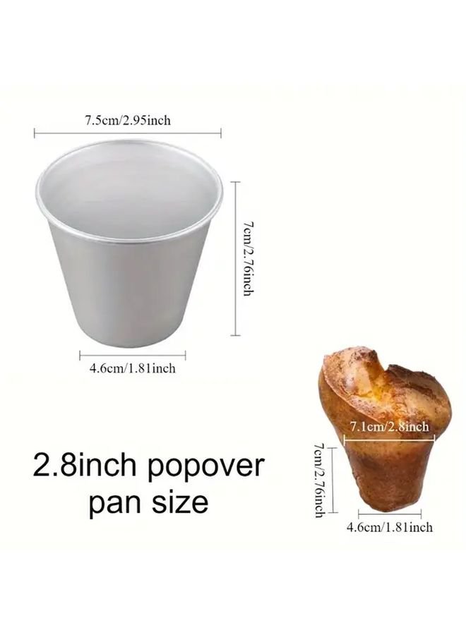 Silvery 9pcs Aluminum Extra Deep Popover Pan Nonstick Easy Clean - Image 3