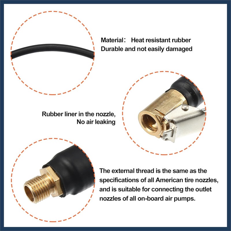 INFINAUTO 2m Car Tire Inflator Extension Hose Chuck Adapter - Image 5