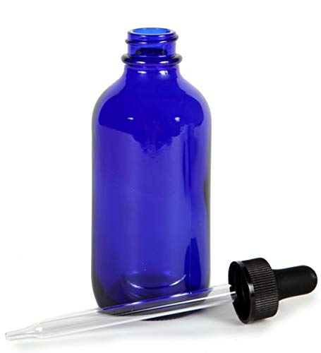 Vivaplex, Cobalt Blue, 4 oz Glass Bottles, with Glass Eye Droppers - 2 pack - Image 5