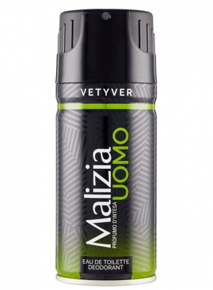 Malizia Uomo Deo Vetyver Body Spray 150ml (Pack of 6) - Image 2