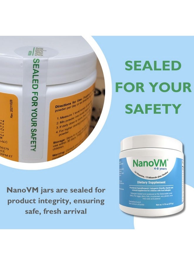 NanoVM - NanoVM 4-8 Years, Allergen-Free Kids Multivitamin, Unflavored Powdered Vitamins, Multivitamin Powder with 14 Vitamins & 13 Minerals, Low-Carbohydrate Vitamin Supplements, 275g - Solace Nutrition - Image 1