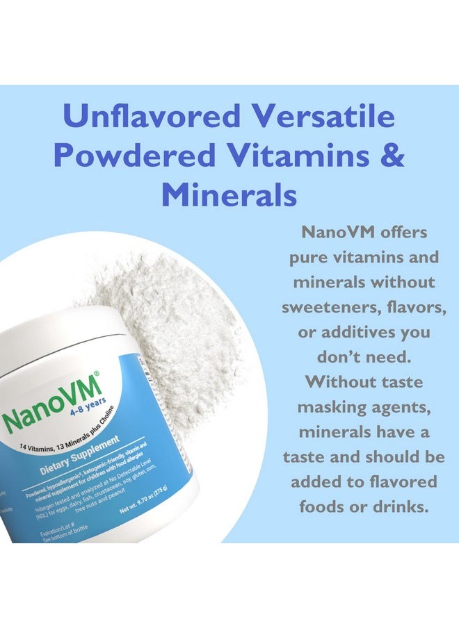NanoVM - NanoVM 4-8 Years, Allergen-Free Kids Multivitamin, Unflavored Powdered Vitamins, Multivitamin Powder with 14 Vitamins & 13 Minerals, Low-Carbohydrate Vitamin Supplements, 275g - Solace Nutrition - Image 1
