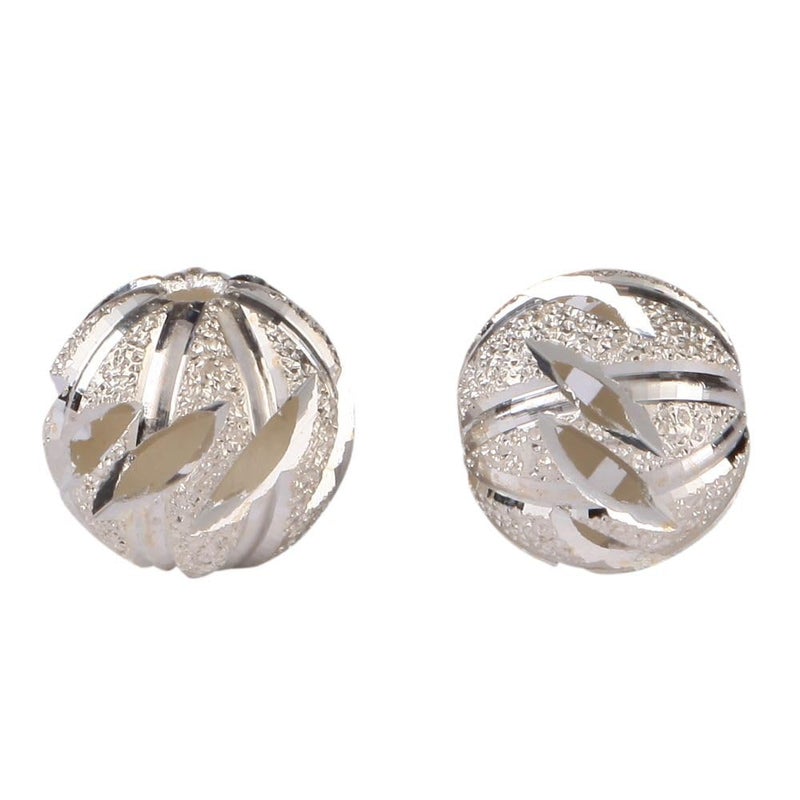 10pcs Adabele Authentic 925 Sterling Silver 8mm 031 Inch Filigree Flower Pattern Round Spacer Loose Beads for Jewelry Making SS3488
