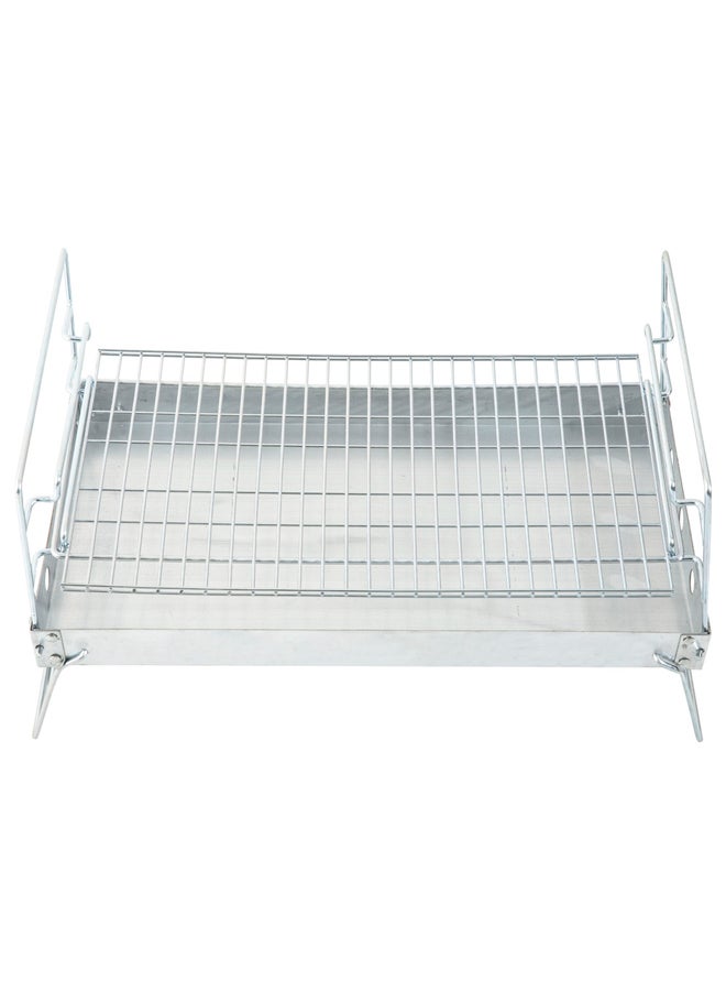 السنيدي شواية متنقلة، شواية خارجية، فضي، مقاس59.5*33*35سم - Image 3