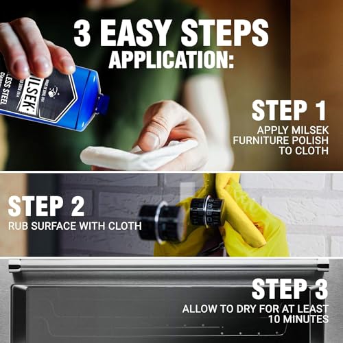 Milsek Stainless Steel Cleaner - Multipurpose Cleaning Supplies for Home and Kitchen Appliances, Sink, Stovetop, Dishwasher, Microwaves and Refrigerators - 12 Fl Oz (Pack of 1) - Image 4