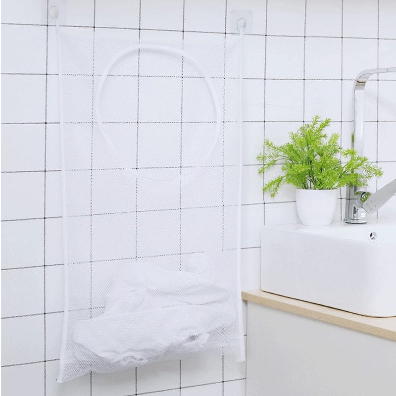 Resdenio Hanging Laundry Hamper Bag, Portable Laundry Bag, 30 x 20 Inch Large Foldable Wall Hanging Laundry Basket with 2 Adhesive Hooks for Dirty Clothes Organization and Storage - Image 5