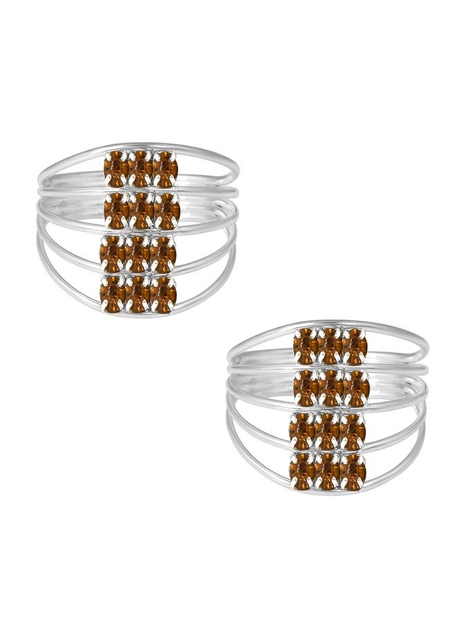 Memoir Silverplated Golden CZ Multi-strand Fashion Big Toering Women Bichiya (TRRM6609) - Image 1