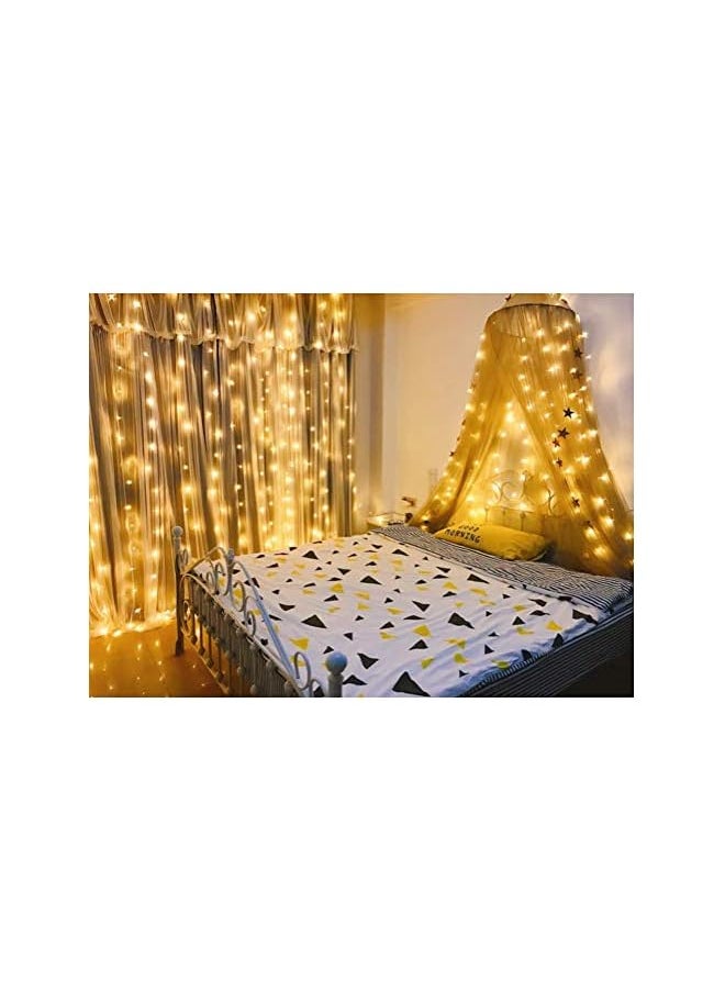 The Bros Window Curtain String Light 300 led Curtain Light Curtain Lights led Icicle Christmas String Fairy Wedding Lights for Wedding Party Home Garden Bedroom Outdoor Indoor Wall decorations(Warm White)  - Image 4