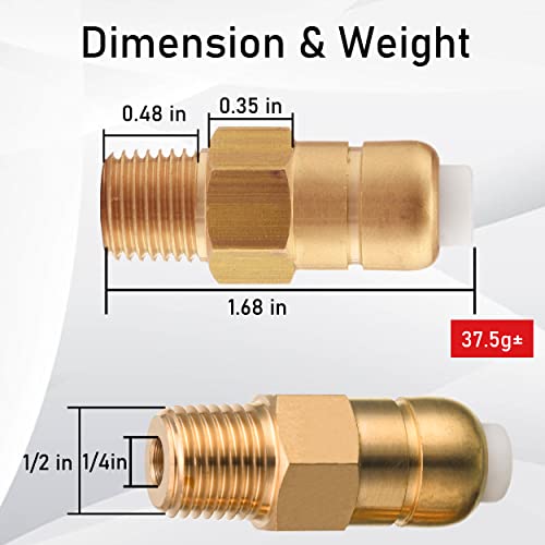 PWACCS Pressure Washer Thermal Relief Valve Kit, Replacement Thermal Release Valve for Power Washer, General Pressure Washer Pump Parts, 1/4 Inch NPT, 2 Pack - Image 2