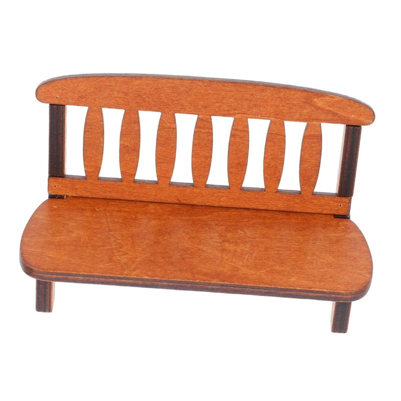 Vintage Wooden Bench Tiny Furniture Photo Props Home Decor - Image 2