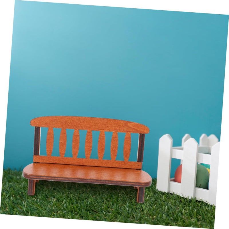 Vintage Wooden Bench Tiny Furniture Photo Props Home Decor - Image 5