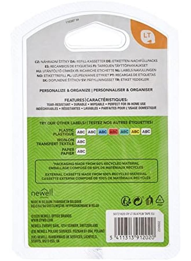 Dymo Letratag Plastic Label Tape 12 Mm X 4 M Roll Yellow - Image 3