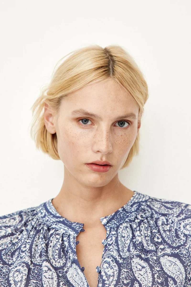 H&M Band-collar blouse