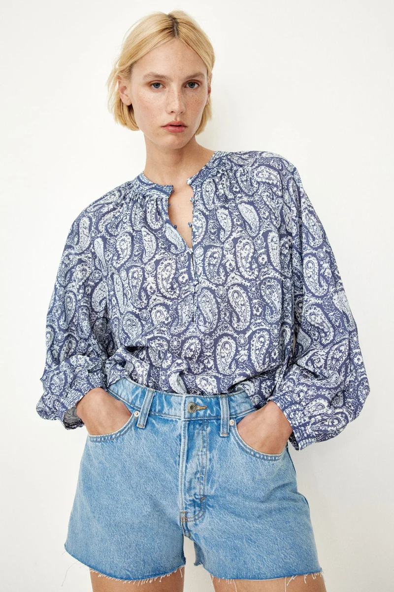 H&M Band-collar blouse