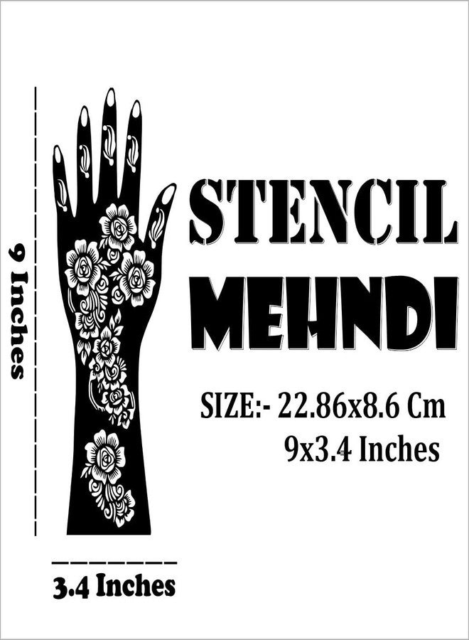 Komstec Flower Mehndi Pattern Sticker Sheet With Easy Peel One Set Hand Easy-to-Use Henna Mehndi - Image 3