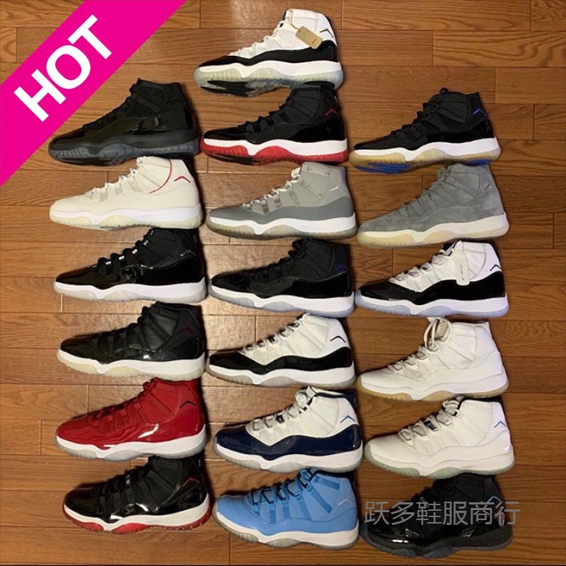 Pure Original Aj11 Big Devil Joe 11 Black And White Red High-Top Baby'S Breath Kang Buckle Black And Red Sports Shoes - Image 2