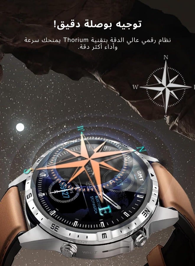 AOLON GT5 Pro Smart Watch Compass HD Bluetooth Call 1.6 inch Full Screen Smartwatch Brown - Image 5