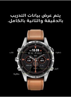AOLON GT5 Pro Smart Watch Compass HD Bluetooth Call 1.6 inch Full Screen Smartwatch Brown  - Image 3