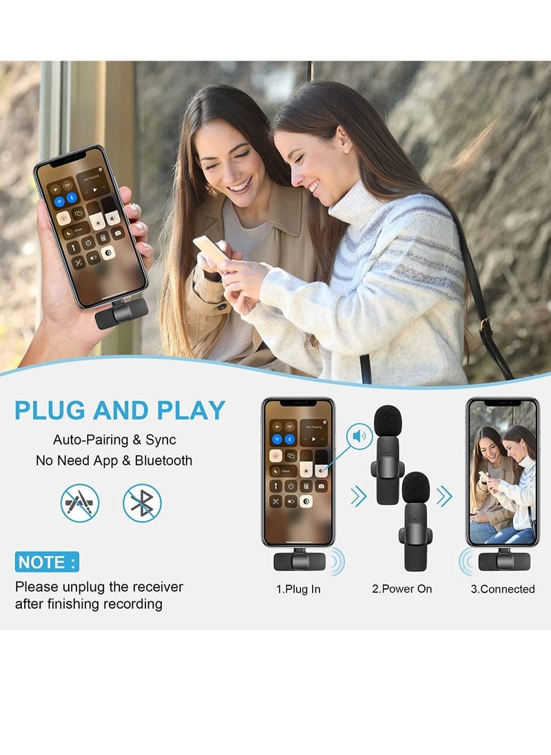 Wireless Lavalier Microphone for iPhone iPad, Plug-Play Wireless Mic for Recording, Live Stream, YouTube, TikTok, Facebook - Image 3