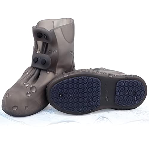 PALAY® Silicone Shoe Covers for Kids, Men, Women with Double-Breasted, Anti-Slip and Waterproof Shoe Cover, TPE Sole Wear-resistant and Reusable Shoes Cover for Rainy Season (for Size 9-11) - Image 1
