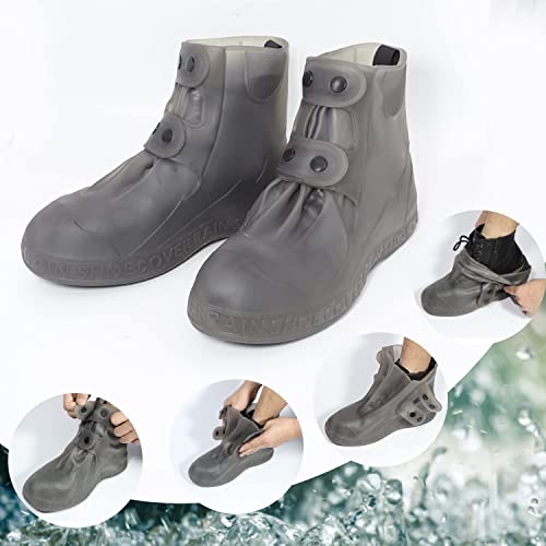 PALAY® Silicone Shoe Covers for Kids, Men, Women with Double-Breasted, Anti-Slip and Waterproof Shoe Cover, TPE Sole Wear-resistant and Reusable Shoes Cover for Rainy Season (for Size 9-11) - Image 4