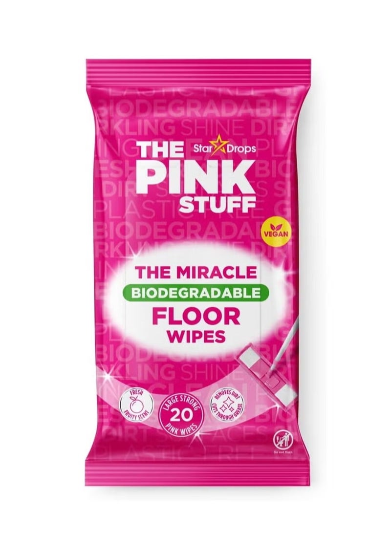 The Pink Stuff Biodegradable Floor Wipes – 20 Pack