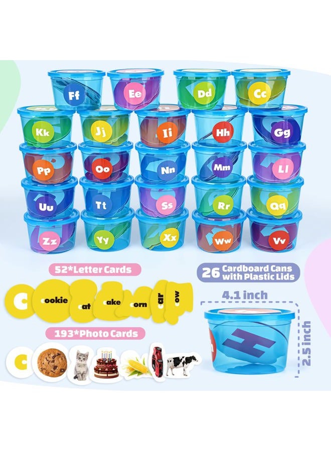 Joyreal Alphabet Learning Toys for Toddlers, 26 Alphabet Soup Sorters with 245 Flash Cards for Early Letter Awareness & Recognition, Fun Education Classroom Supplies Alphabet Sounds Teaching Games - Image 2