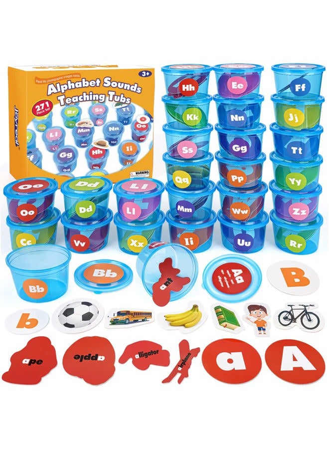 Joyreal Alphabet Learning Toys for Toddlers, 26 Alphabet Soup Sorters with 245 Flash Cards for Early Letter Awareness & Recognition, Fun Education Classroom Supplies Alphabet Sounds Teaching Games - Image 1