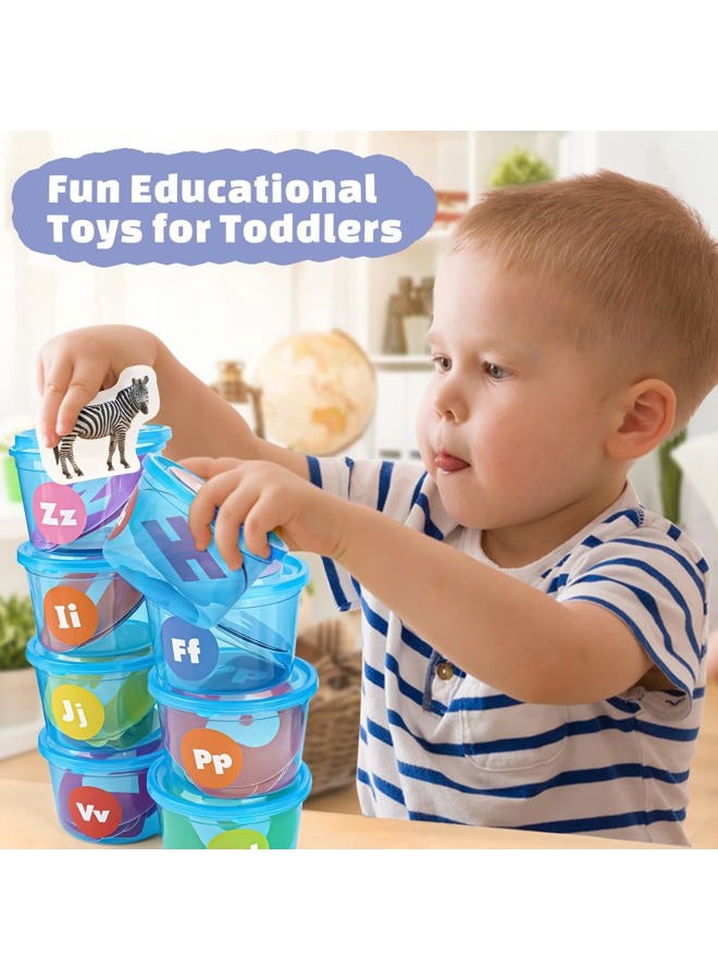 Joyreal Alphabet Learning Toys for Toddlers, 26 Alphabet Soup Sorters with 245 Flash Cards for Early Letter Awareness & Recognition, Fun Education Classroom Supplies Alphabet Sounds Teaching Games - Image 5