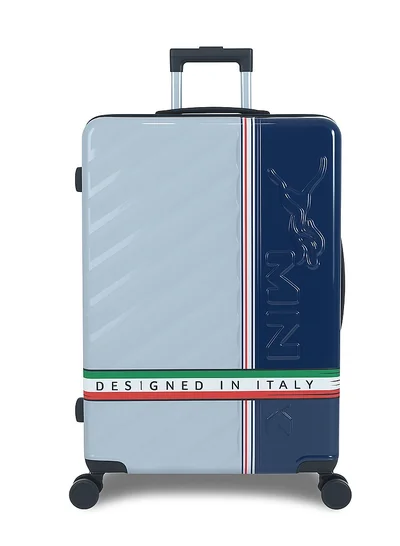 منيك حقيبة سفر سوَاجر  بوصة بعجلات مزدوجة  درجة من البولي كربونات و صلبة أبيض أزرق