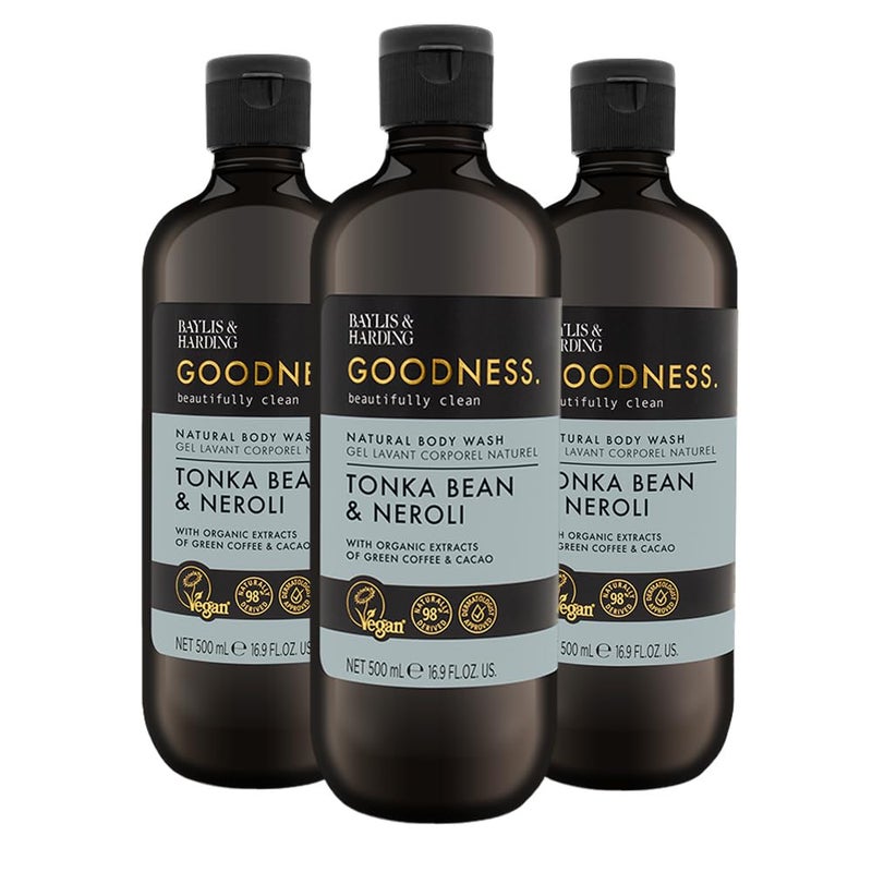 Baylis & Harding صابون سائل للجسم من بايليس وهاردينغ، الخير، حبة تونكا ونيرولي، 16.9 أونصة/500 مل (عبوة 3) - Image 1