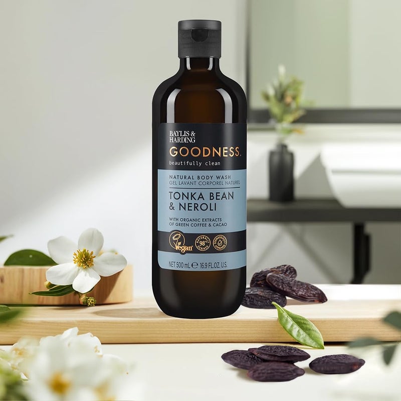 Baylis & Harding صابون سائل للجسم من بايليس وهاردينغ، الخير، حبة تونكا ونيرولي، 16.9 أونصة/500 مل (عبوة 3) - Image 3