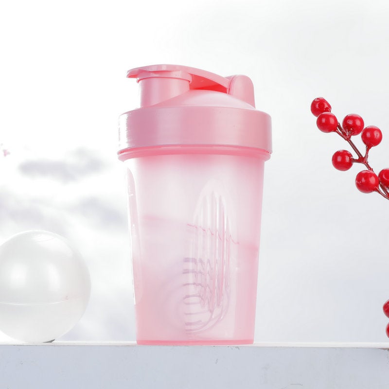Fitness Protein Shaker 400ml Transparent Cup Pink 