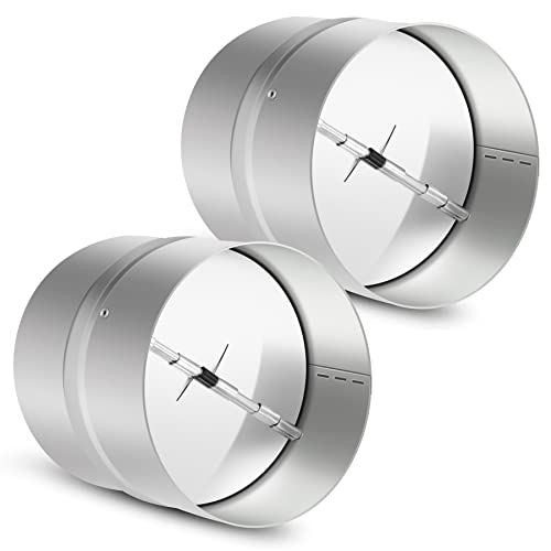 Kikerike 2 Pcs 4 Inch Draft Blocker Backdraft Damper Duct Draft Stopper One-Way Airflow Ducting Insert Backflow Preventer Inline Fan Vent Deflector - Image 1
