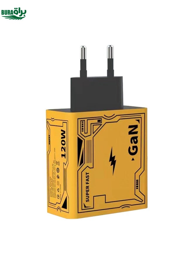 BURAQ HX111 120W USB, Type-C GaN Ultra-fast Charger(EU Plug) - Image 1