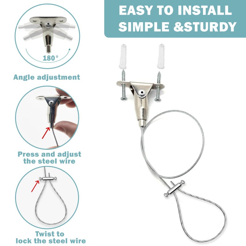 CANRAY Shower Rod Ceiling Support Bracket 2-Pack â€“ Anti-Sagging 304 Stainless Steel, 60" Adjustable Rust-Resistant, Fits Curved/L/U-Shaped Rods - Image 2
