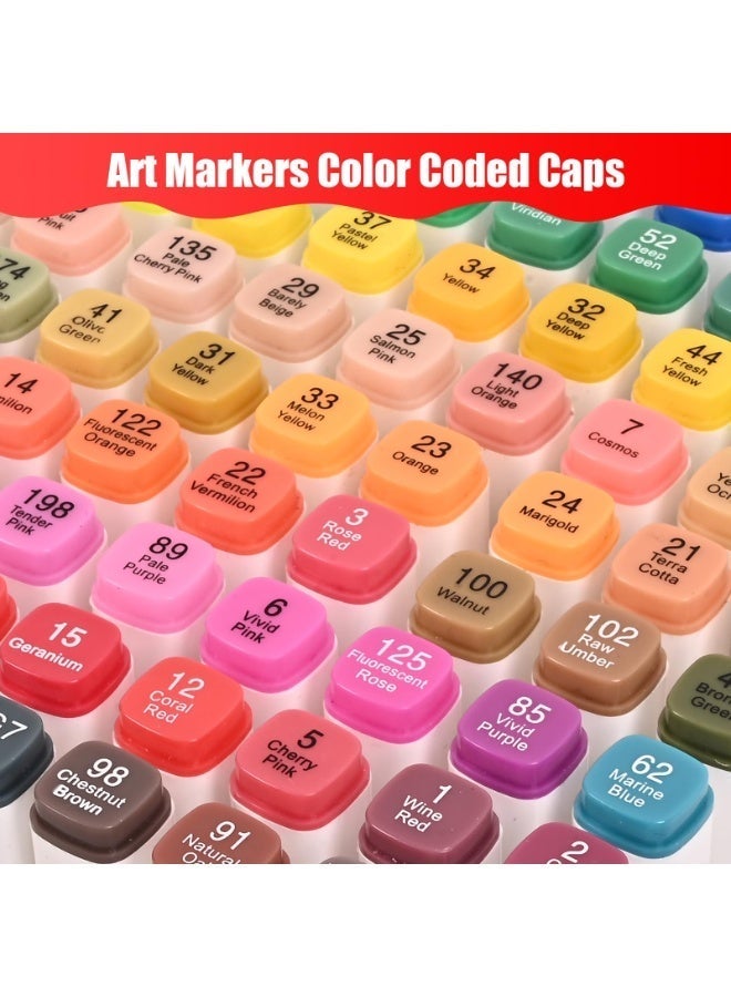 Taotree Alcohol Markers Set 80 Colors with Case & Holders, Dual Tips Art Coloring Markers Pens, Chisel & Fine Sketch Pens Art Supplies for Artist Adult Coloring Books Drawing, Painting, Sketching - Image 3