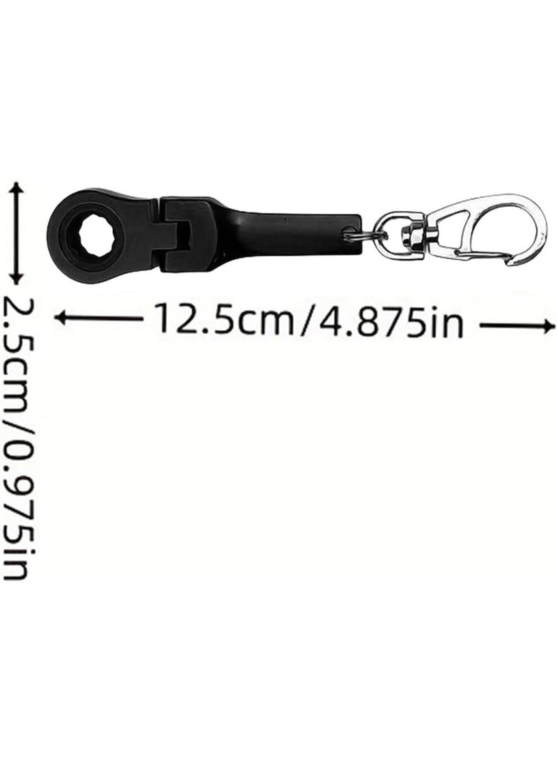 GGOOT Ratchet Wrench Keychain - Wrench with 10mm Ratchet Wrench Key Ring | High Hardness Portable Key Ring Wrench Ratchet Wrench for Auto Repair - Image 5