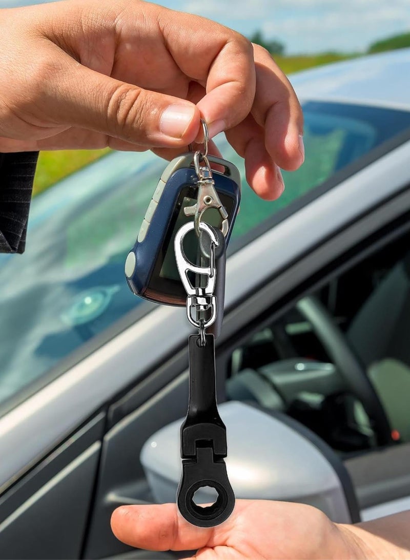 GGOOT Ratchet Wrench Keychain - Wrench with 10mm Ratchet Wrench Key Ring | High Hardness Portable Key Ring Wrench Ratchet Wrench for Auto Repair - Image 2